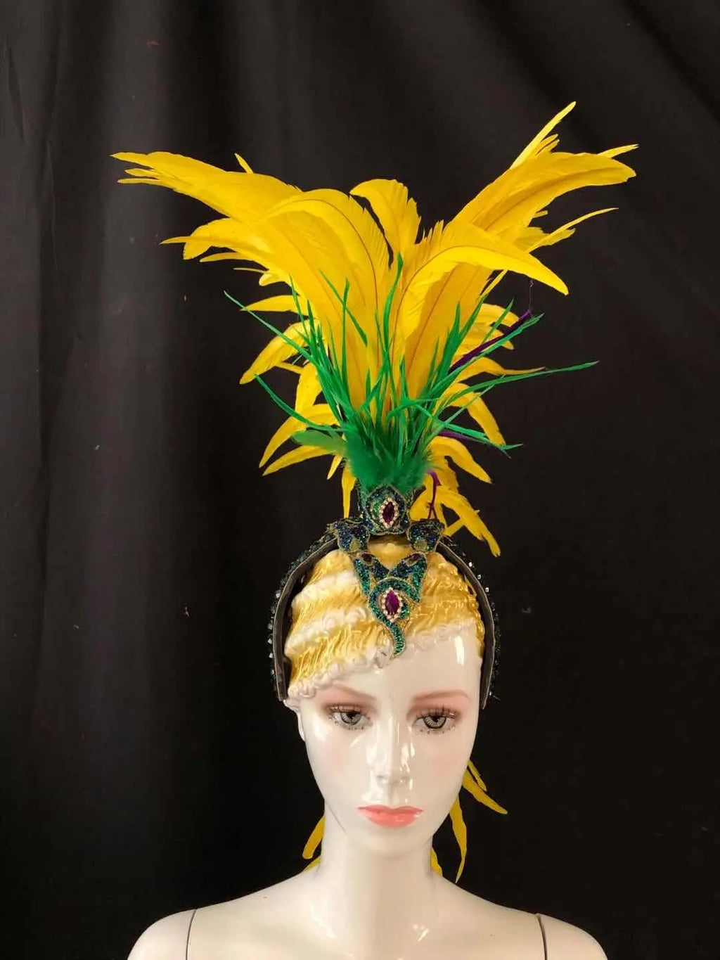 The Stardust Samba Radiance – Elegant Feathered Stage & Carnival Headdress by Stardust Starlets