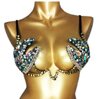 The Stardust Prism Sirena – Deluxe Rainbow Stone Samba Carnival Wire Bra by Stardust Starlets