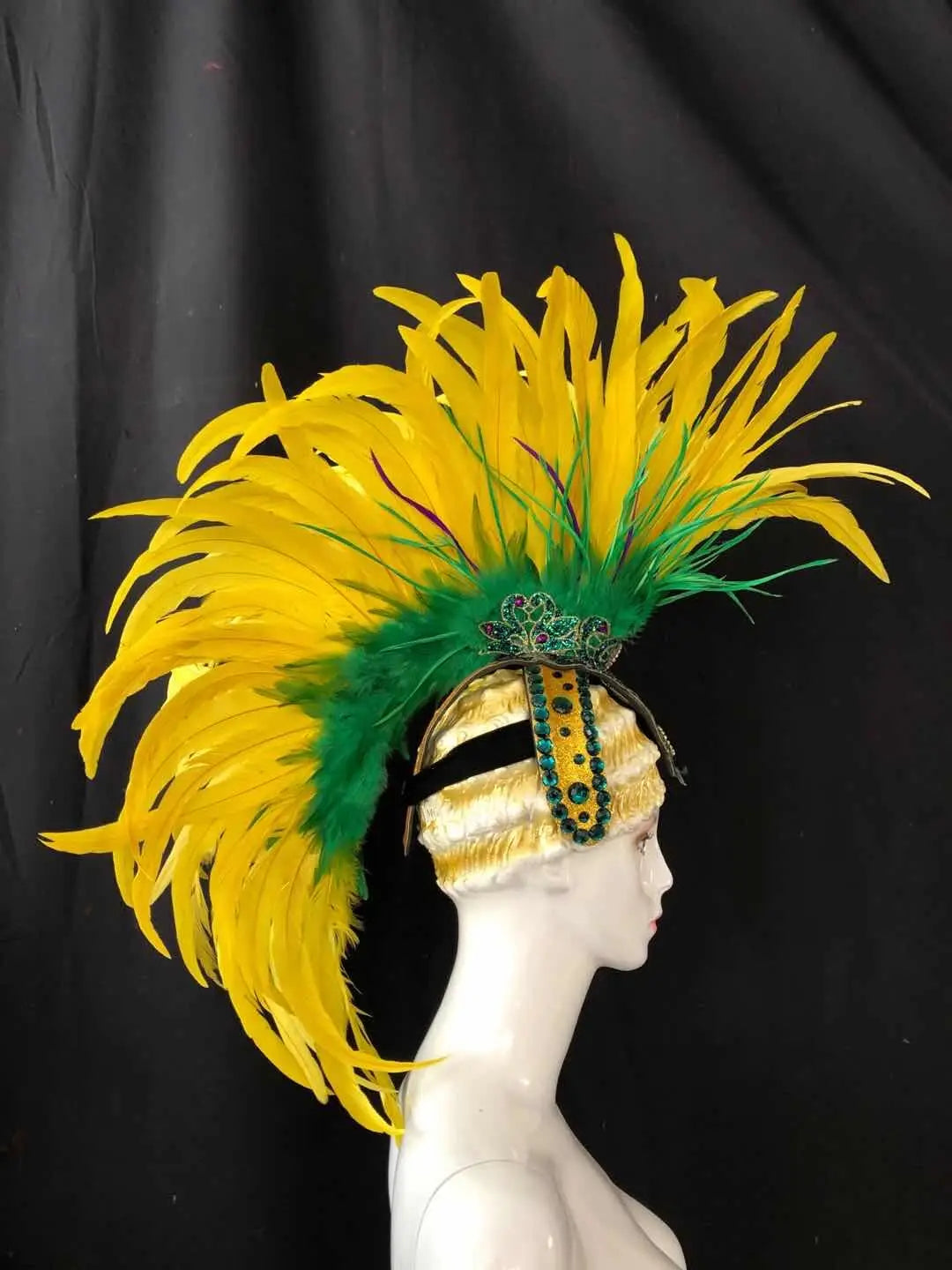 The Stardust Samba Radiance – Elegant Feathered Stage & Carnival Headdress by Stardust Starlets