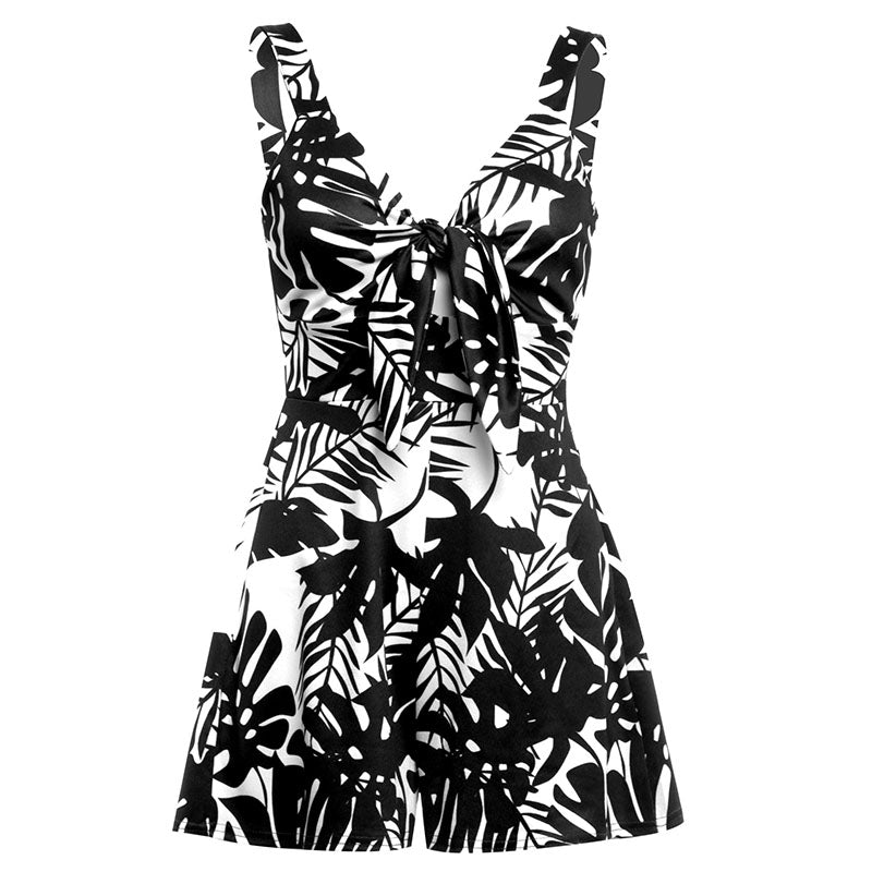Female Sexy Playsuit print sexy V-neck short jumpsuit women loose casual beach romper by nowadaysfashion