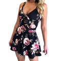 Female Sexy Playsuit print sexy V-neck short jumpsuit women loose casual beach romper by nowadaysfashion