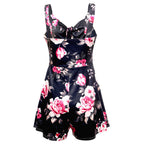 Female Sexy Playsuit print sexy V-neck short jumpsuit women loose casual beach romper by nowadaysfashion
