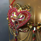 The Stardust Prism Sirena – Deluxe Rainbow Rhinestone Samba Carnival Wire Bra by Stardust Starlets