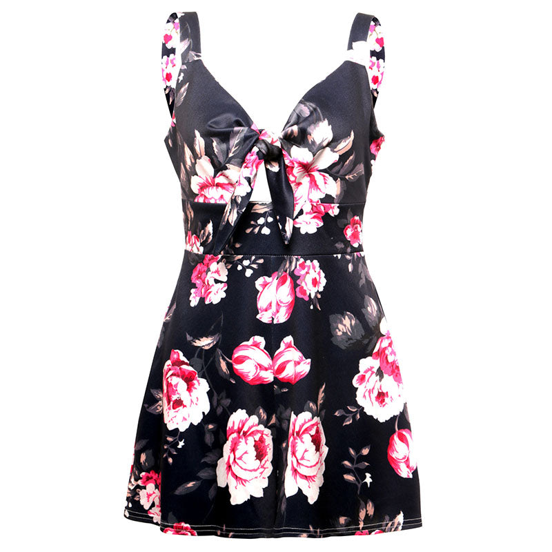 Female Sexy Playsuit print sexy V-neck short jumpsuit women loose casual beach romper by nowadaysfashion