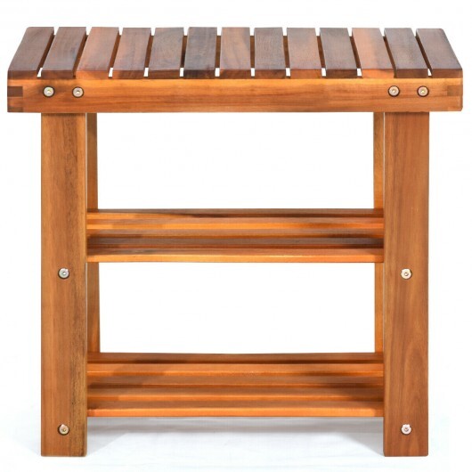 3-Tier Wood Shoe Rack 19' Shoe Bench Boots Organizer by LuxuryLifeWay Online Store