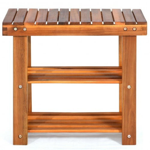 3-Tier Wood Shoe Rack 19' Shoe Bench Boots Organizer by LuxuryLifeWay Online Store