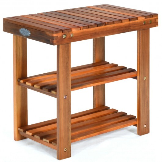 3-Tier Wood Shoe Rack 19' Shoe Bench Boots Organizer by LuxuryLifeWay Online Store