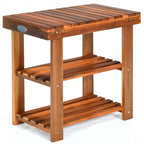 3-Tier Wood Shoe Rack 19' Shoe Bench Boots Organizer by LuxuryLifeWay Online Store