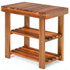 3-Tier Wood Shoe Rack 19' Shoe Bench Boots Organizer by LuxuryLifeWay Online Store