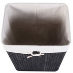 Rectangle Bamboo Hamper Laundry Basket Washing Cloth Bin Storage Bag Lid 3 color-Black by LuxuryLifeWay Online Store