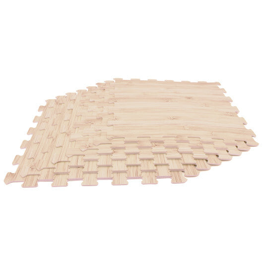 8 Pieces EVA Foam Floor Tiles with Wood Texture by LuxuryLifeWay Online Store