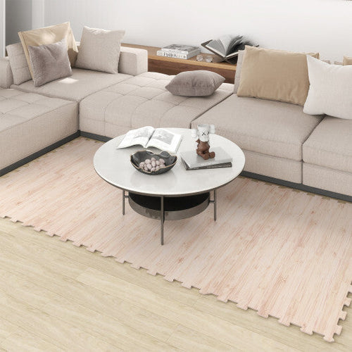 8 Pieces EVA Foam Floor Tiles with Wood Texture by LuxuryLifeWay Online Store
