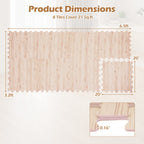 8 Pieces EVA Foam Floor Tiles with Wood Texture by LuxuryLifeWay Online Store