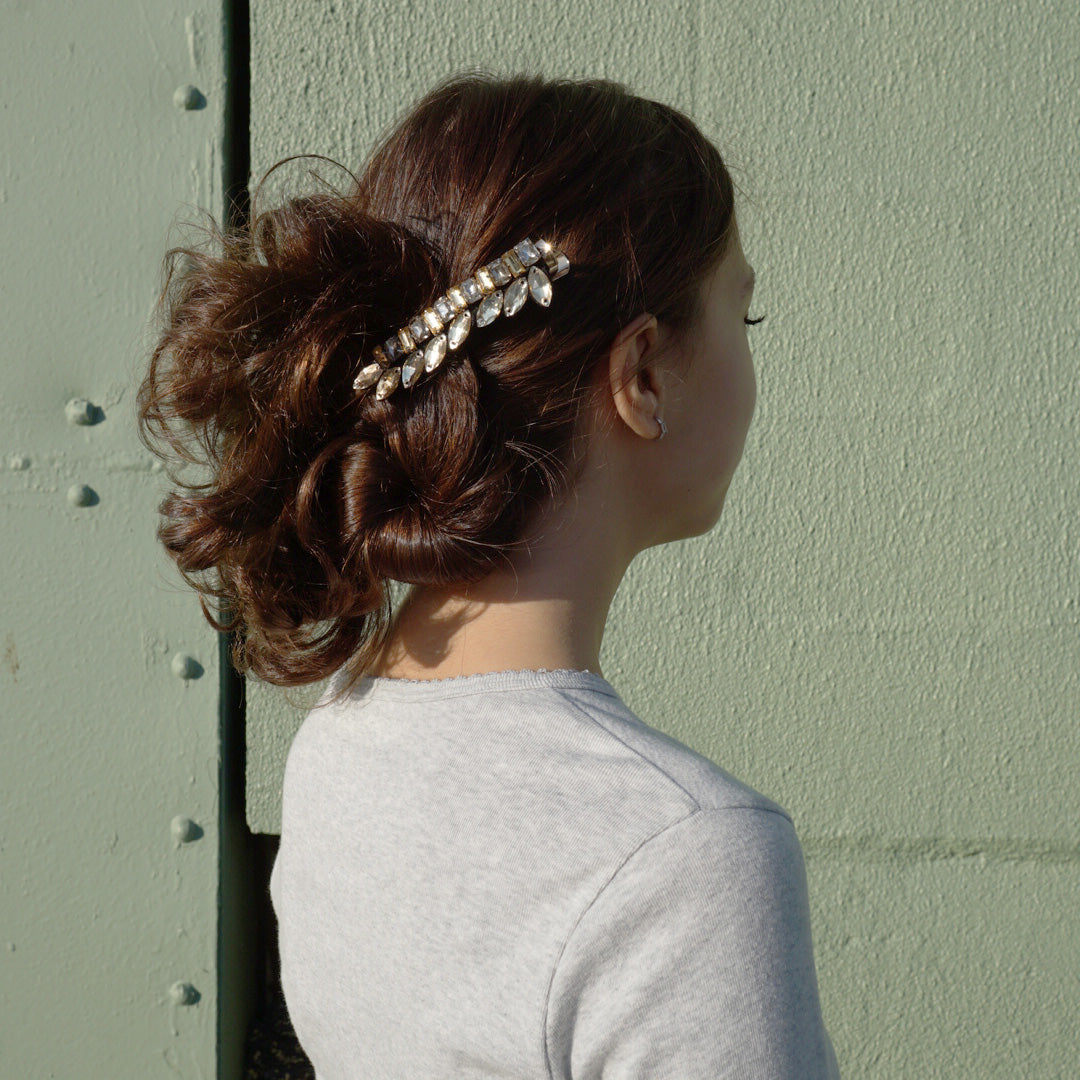 Smith Hair Clips - Gold Rhine Stone Embellished Accessory by Sand By Saya New York