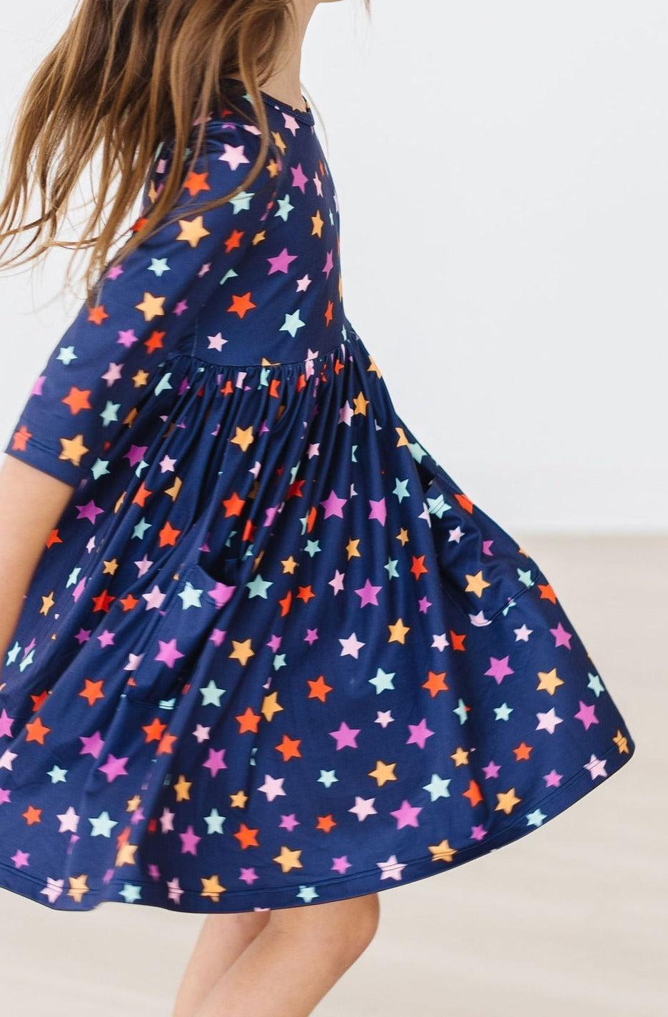 Halloween Stars 3/4 Sleeve Pocket Twirl Dress by Mila & Rose ®