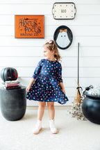 Halloween Stars 3/4 Sleeve Pocket Twirl Dress by Mila & Rose ®
