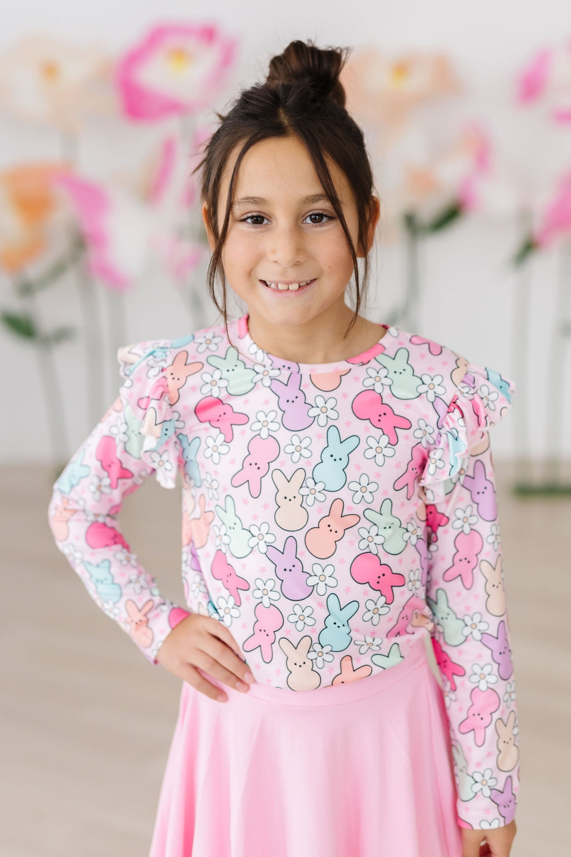 Hangin with My Peeps L/S Ruffle Tee by Mila & Rose ®