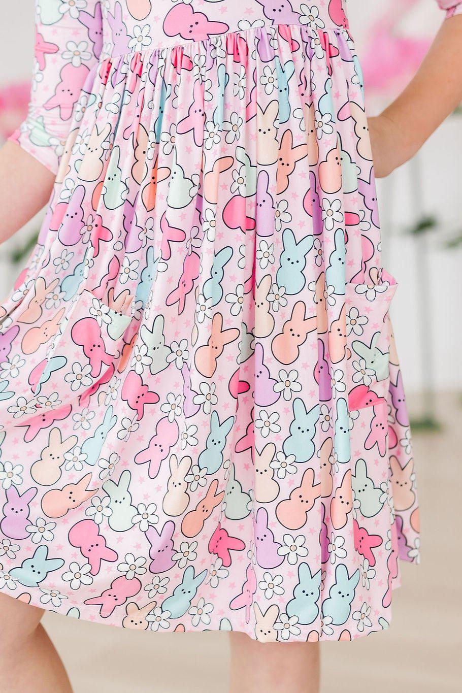 Hangin with my Peeps 3/4 Sleeve Pocket Twirl Dress by Mila & Rose ®