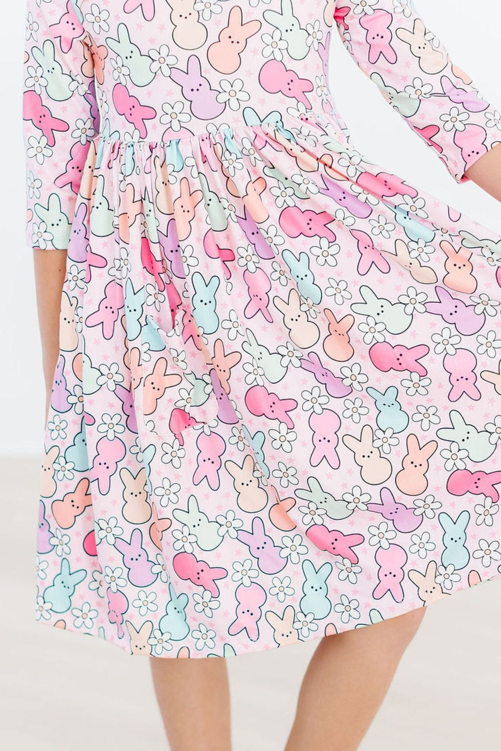 Hangin with my Peeps 3/4 Sleeve Pocket Twirl Dress by Mila & Rose ®
