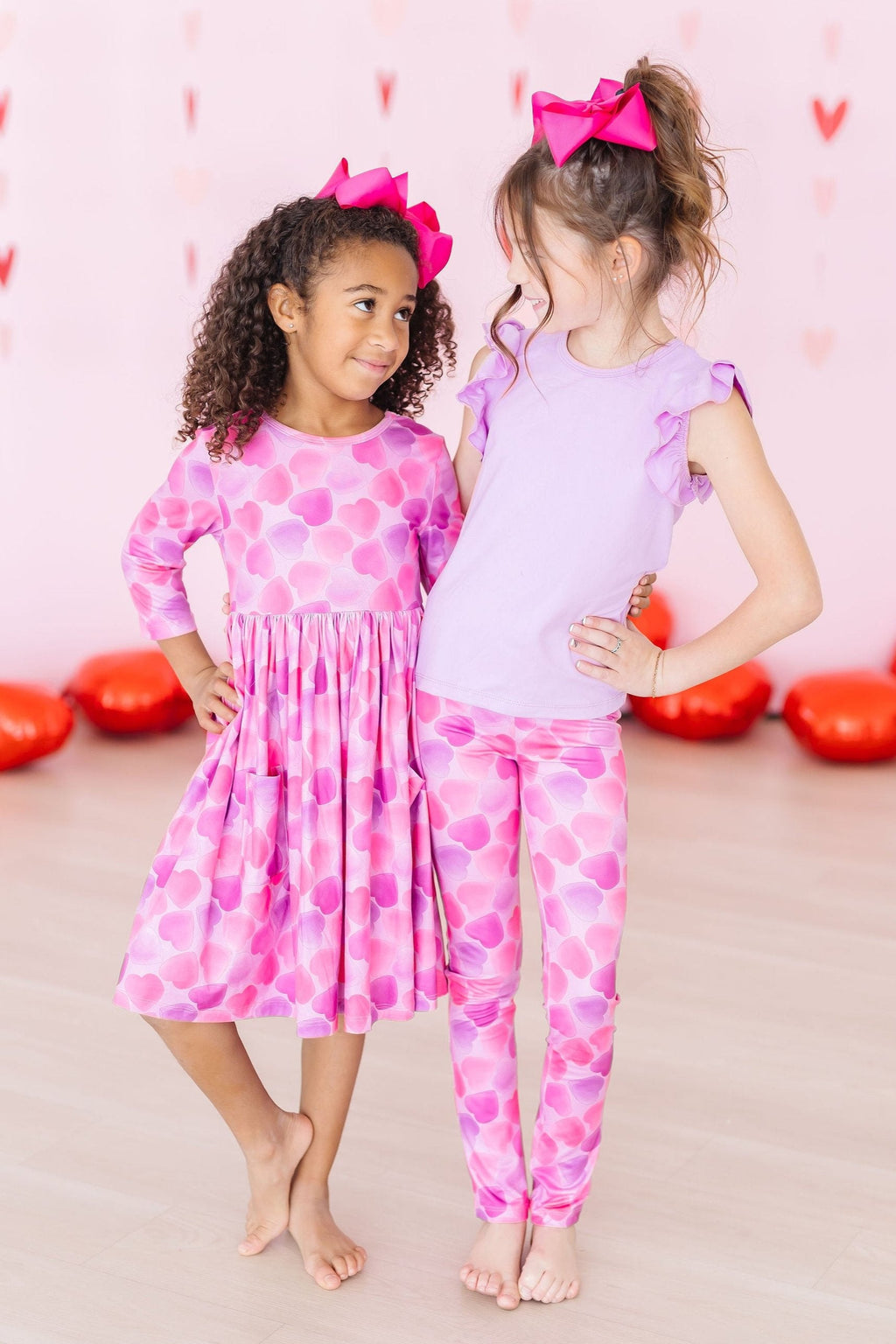 Happy Heart Day 3/4 Sleeve Pocket Twirl Dress by Mila & Rose ®