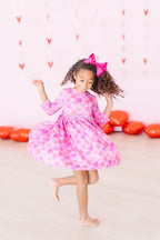 Happy Heart Day 3/4 Sleeve Pocket Twirl Dress by Mila & Rose ®
