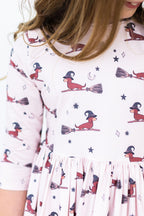 Happy Howl-oween 3/4 Sleeve Pocket Twirl Dress by Mila & Rose ®