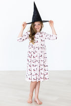 Happy Howl-oween 3/4 Sleeve Pocket Twirl Dress by Mila & Rose ®