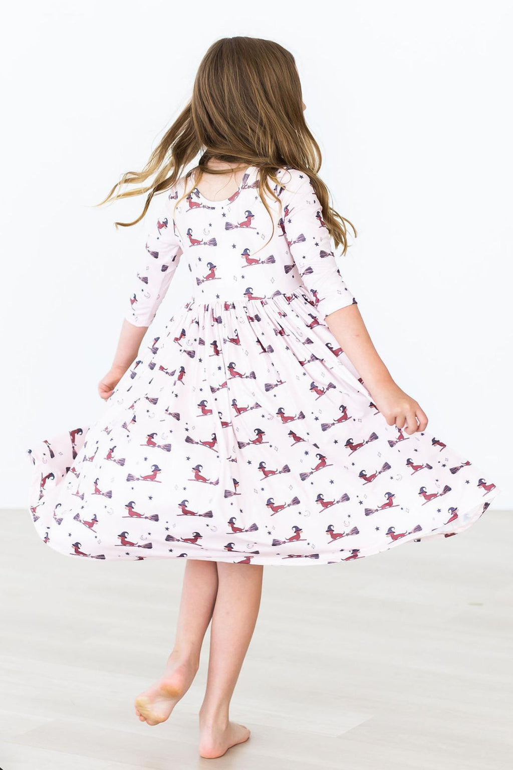 Happy Howl-oween 3/4 Sleeve Pocket Twirl Dress by Mila & Rose ®