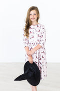 Happy Howl-oween 3/4 Sleeve Pocket Twirl Dress by Mila & Rose ®