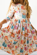 Harvest Blooms 3/4 Sleeve Pocket Twirl Dress by Mila & Rose ®