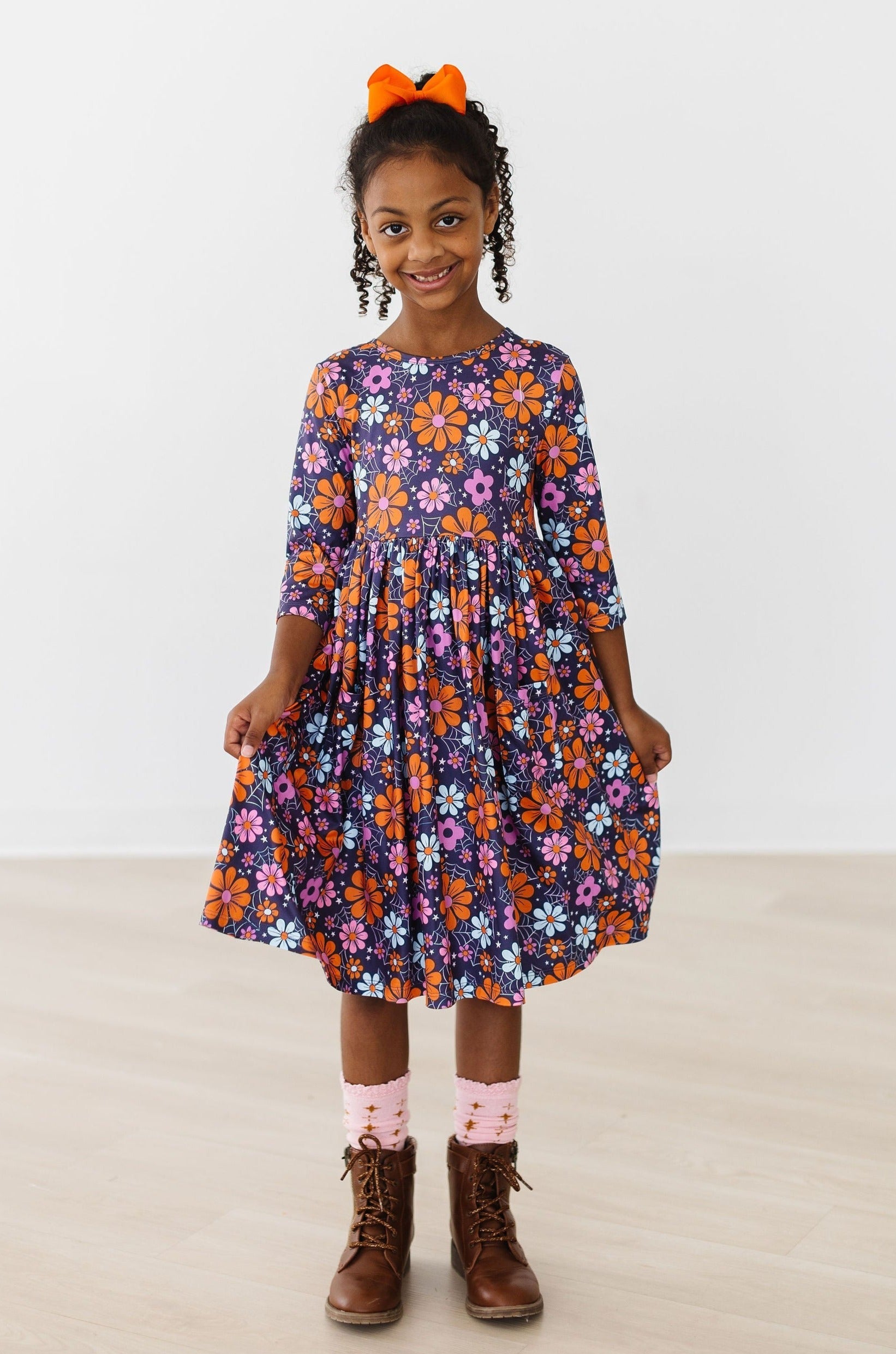 Haunted Garden 3/4 Sleeve Pocket Twirl Dress by Mila & Rose ®