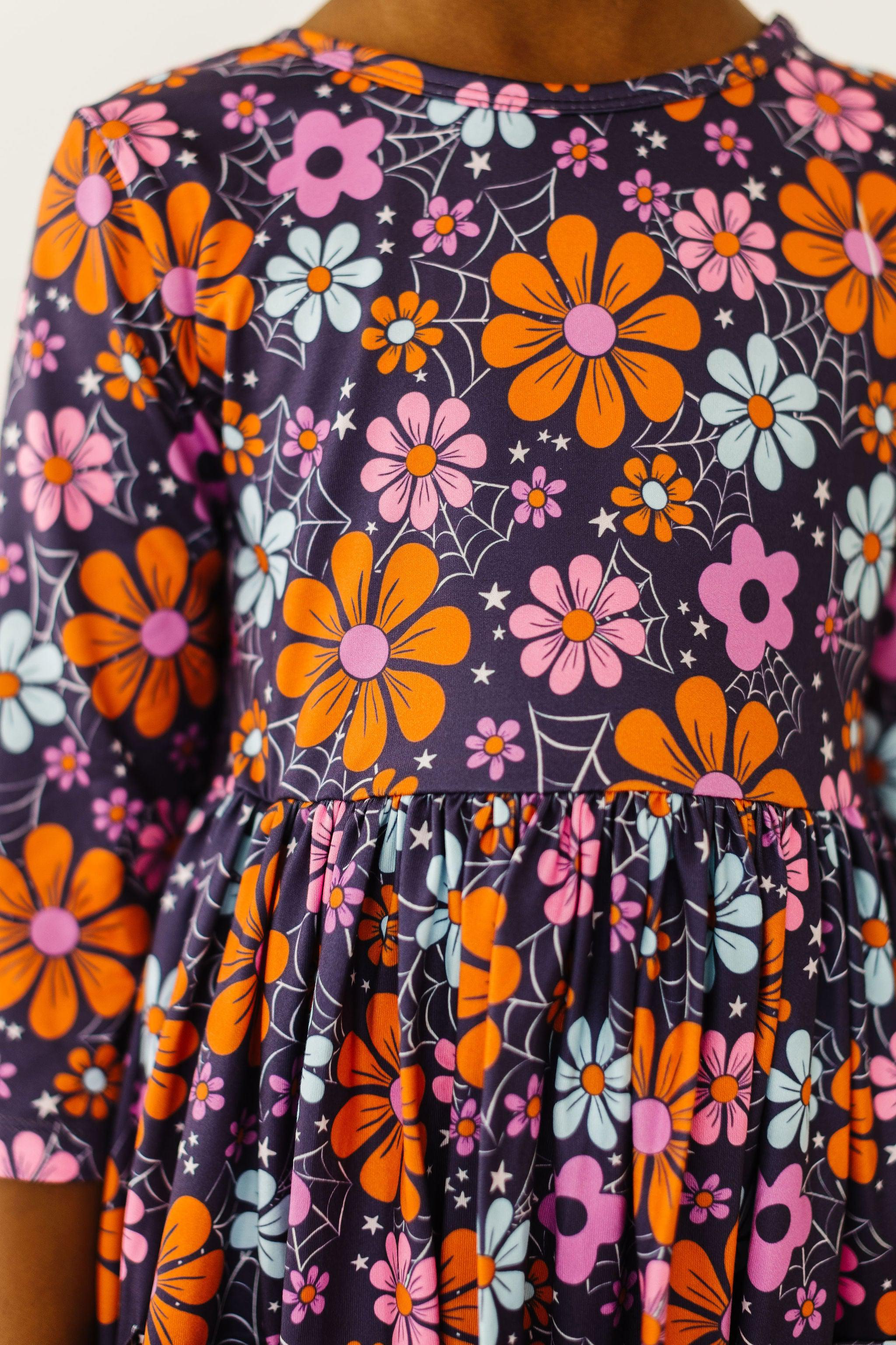 Haunted Garden 3/4 Sleeve Pocket Twirl Dress by Mila & Rose ®