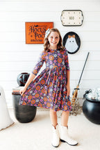 Haunted Garden 3/4 Sleeve Pocket Twirl Dress by Mila & Rose ®