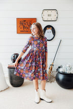 Haunted Garden 3/4 Sleeve Pocket Twirl Dress by Mila & Rose ®