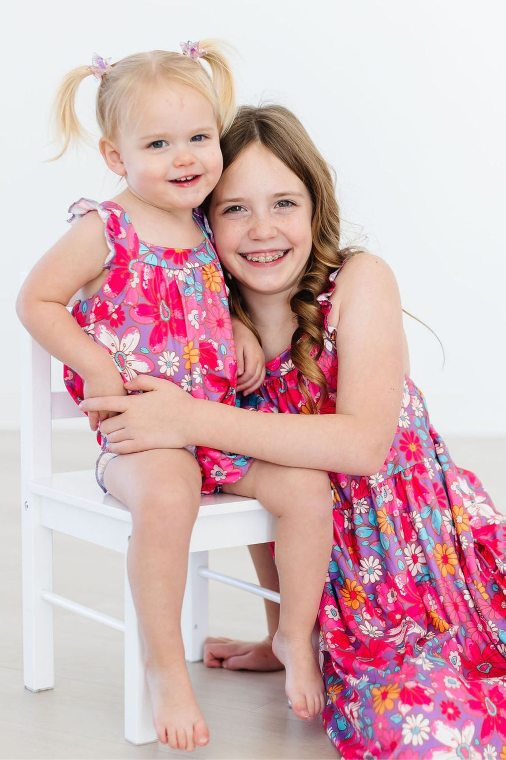 Hawaiian Floral Ruffle Cross Back Romper by Mila & Rose ®