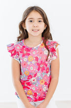 SALE Hawaiian Floral S/S Ruffle Tee by Mila & Rose ®