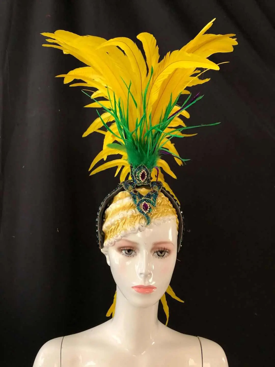 The Stardust Samba Radiance – Elegant Feathered Stage & Carnival Headdress by Stardust Starlets