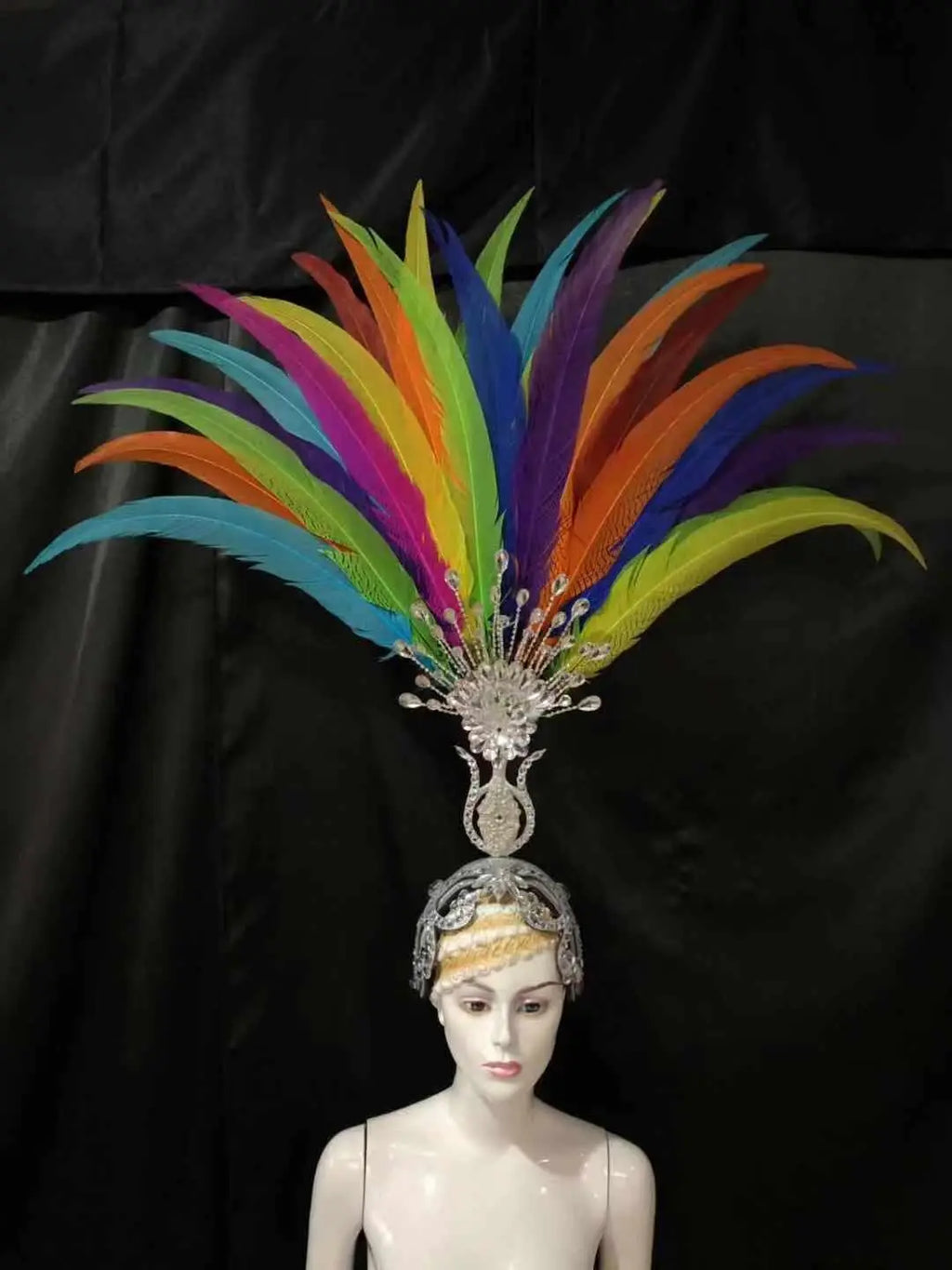 The Stardust Aurora – Premium Feathered Samba Carnival Headdress by Stardust Starlets
