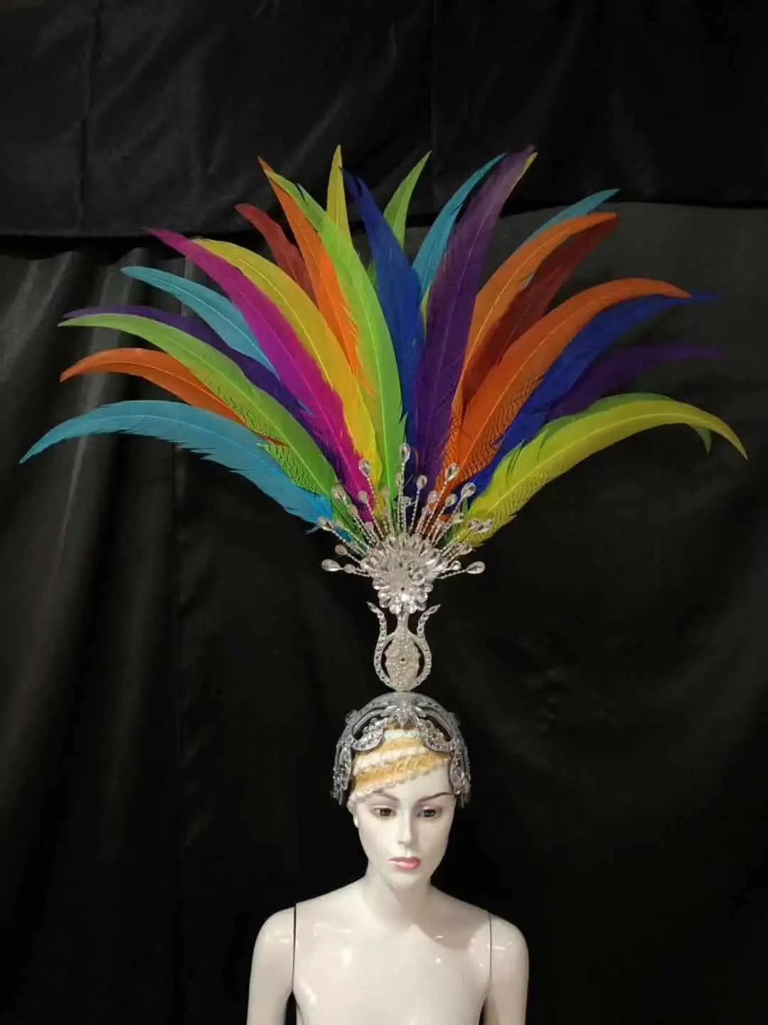 The Stardust Aurora – Premium Feathered Samba Carnival Headdress by Stardust Starlets