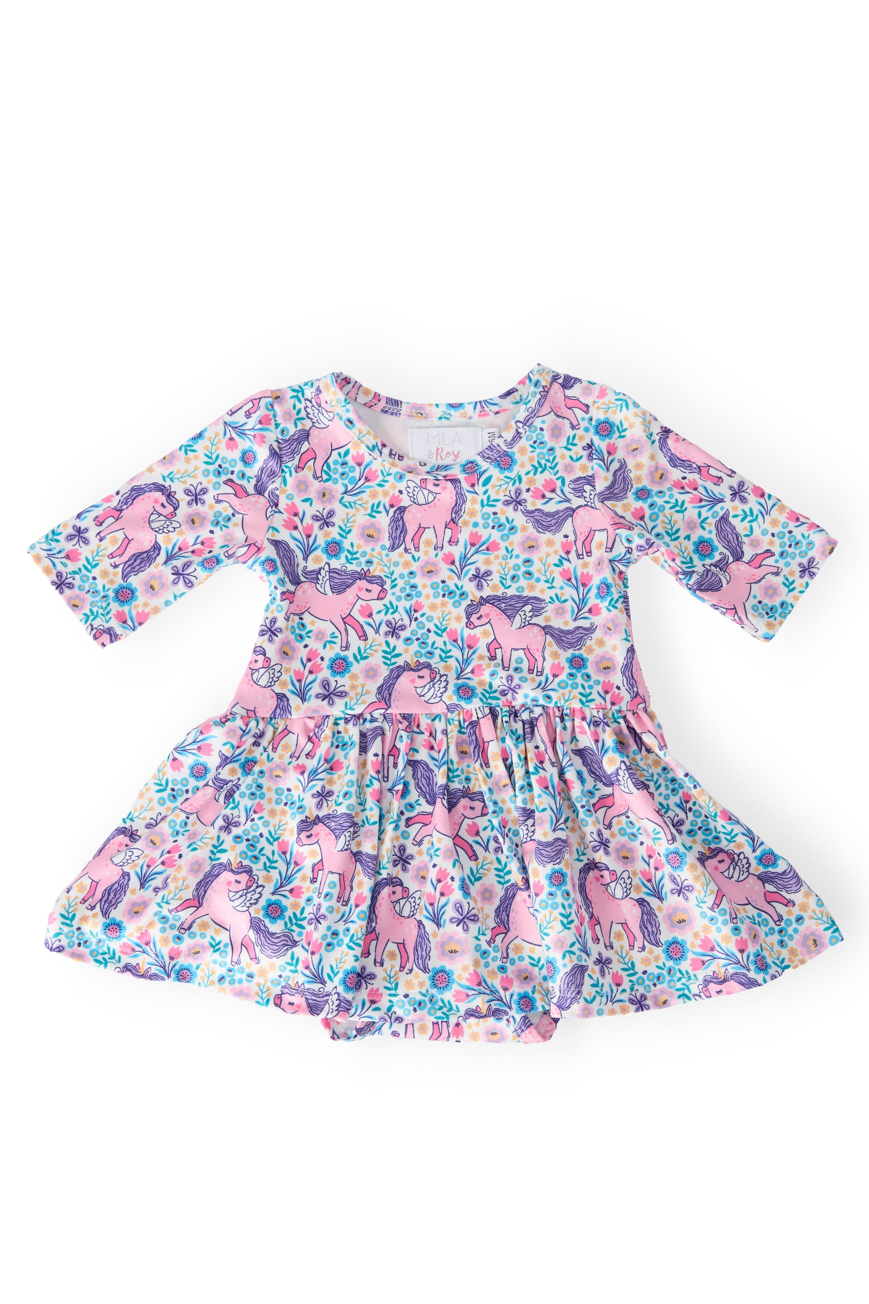 Head in the Clouds 3/4 Sleeve Twirl Bodysuit by Mila & Rose ®