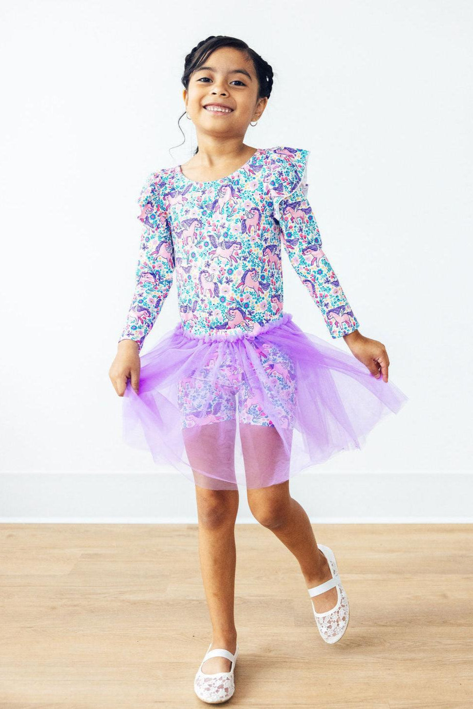 Head in the Clouds L/S Flutter Sleeve Leotard by Mila & Rose ®