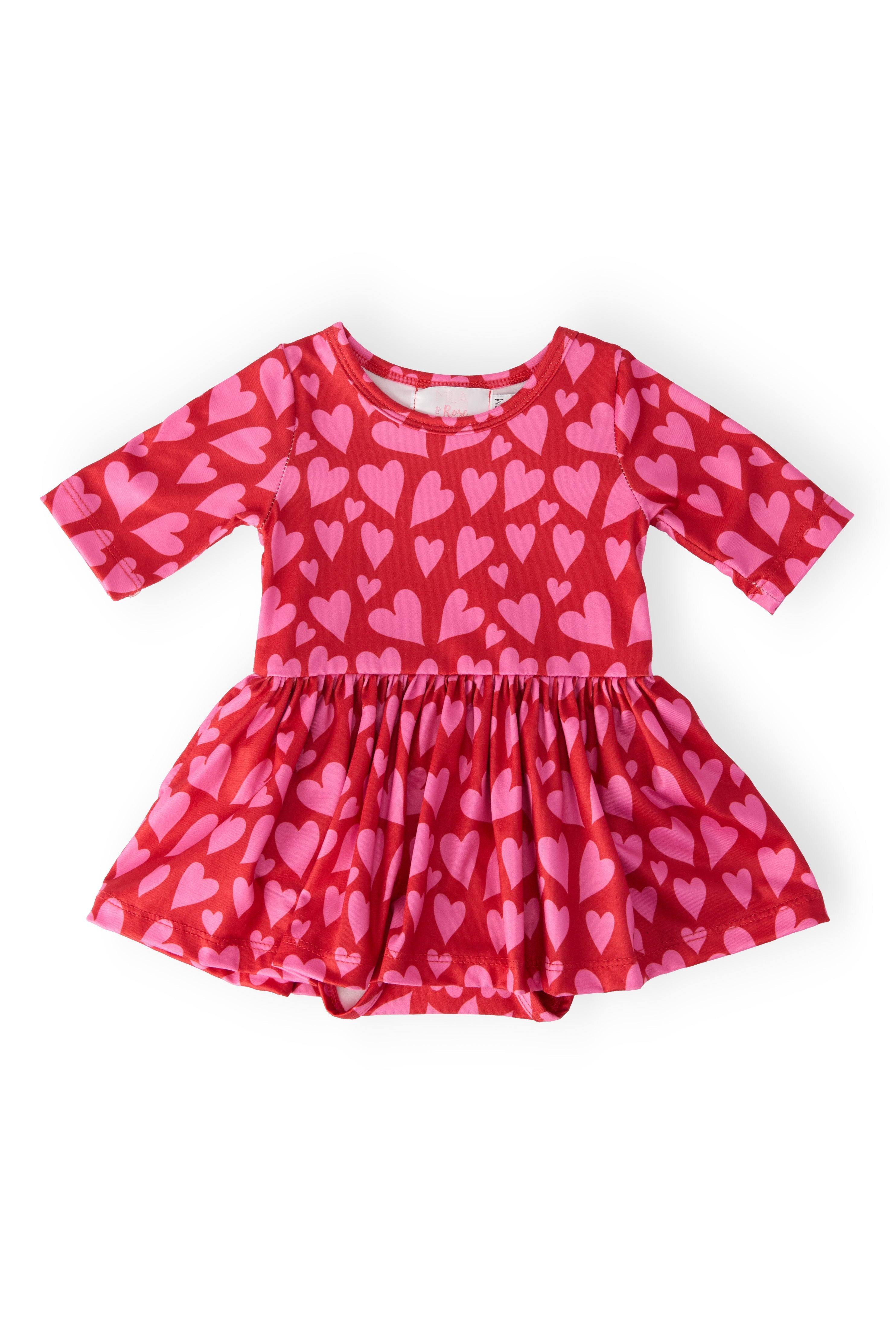 Hearts & Hugs 3/4 Sleeve Twirl Bodysuit by Mila & Rose ®