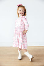 Heirloom Garden 3/4 Sleeve Ruffle Twirl Dress by Mila & Rose ®