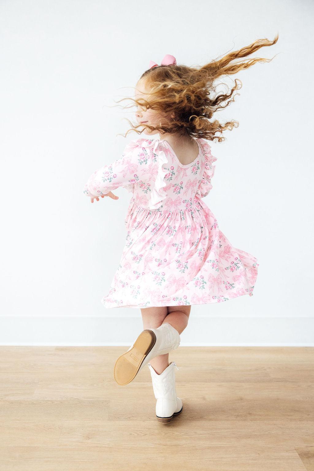 Heirloom Garden 3/4 Sleeve Ruffle Twirl Dress by Mila & Rose ®