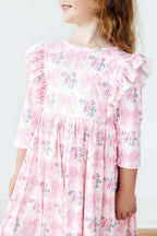 Heirloom Garden 3/4 Sleeve Ruffle Twirl Dress by Mila & Rose ®