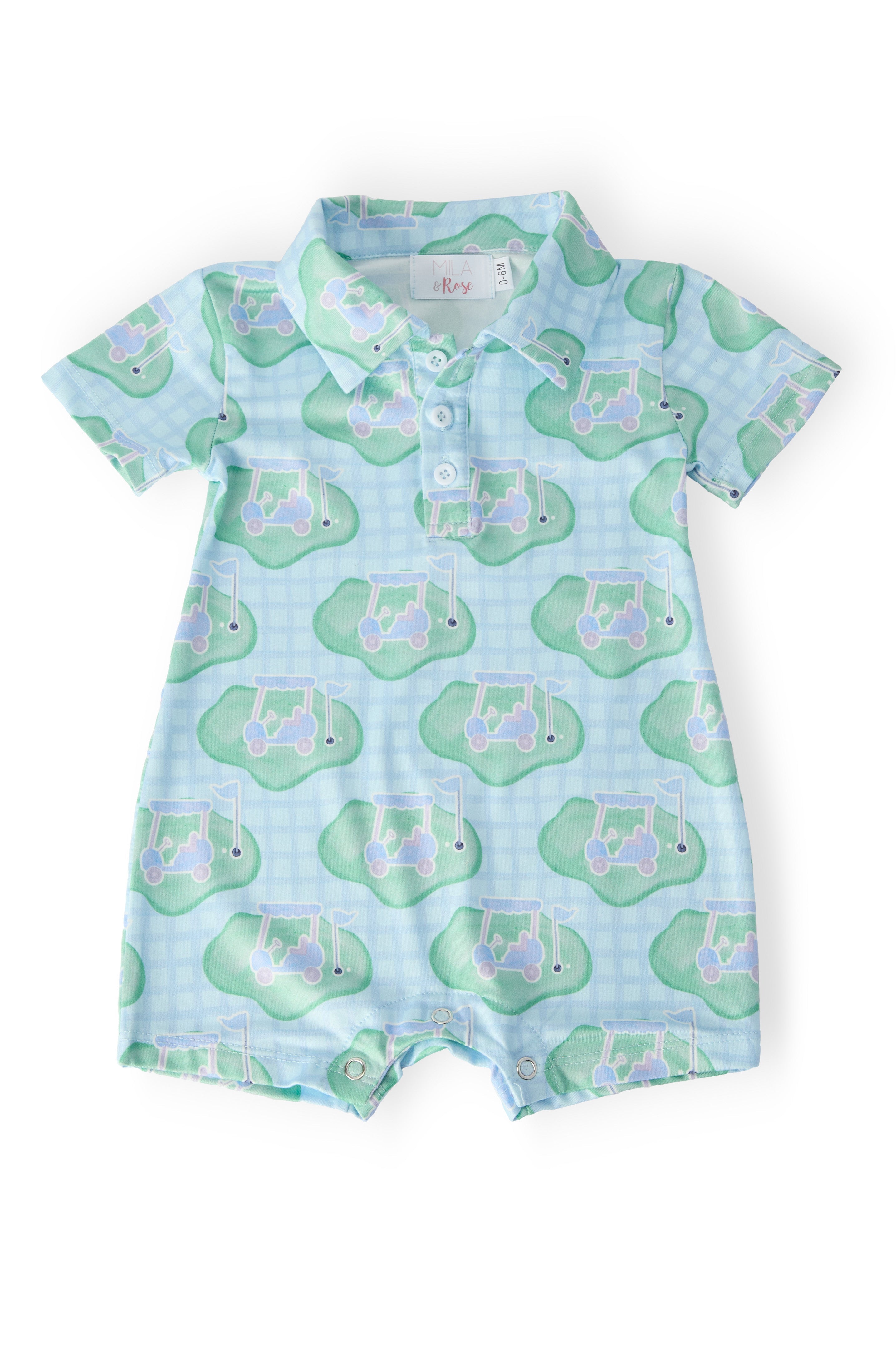 He's On The Green Polo Shorty One-Piece by Mila & Rose ®