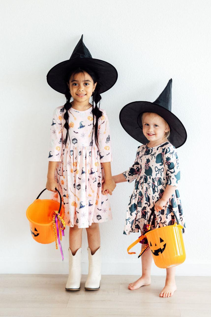 Hey Boo 3/4 Sleeve Pocket Twirl Dress by Mila & Rose ®