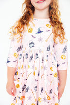 Hey Boo 3/4 Sleeve Pocket Twirl Dress by Mila & Rose ®