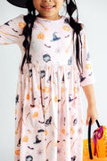 Hey Boo 3/4 Sleeve Pocket Twirl Dress by Mila & Rose ®