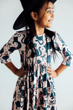 Hocus Purr-cus 3/4 Sleeve Pocket Twirl Dress by Mila & Rose ®